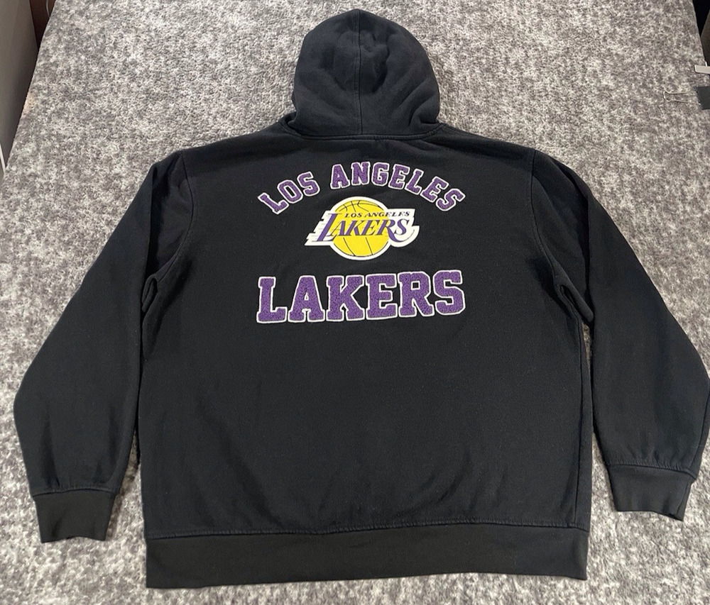 NBA Los Angeles Lakers XL Hoodie Black Graphic Sweatshirt Chenille Logo